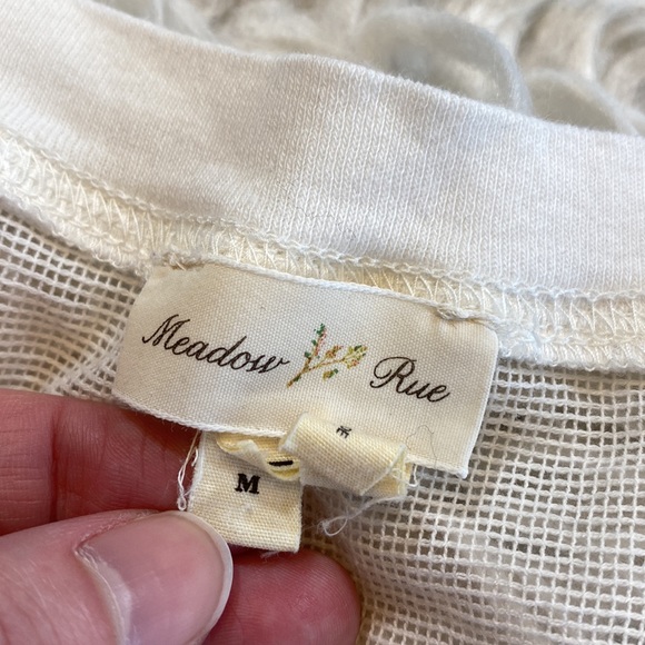 Anthro Meadow Rue Mesh Medallion White Swing Tee sz M - Picture 6 of 8